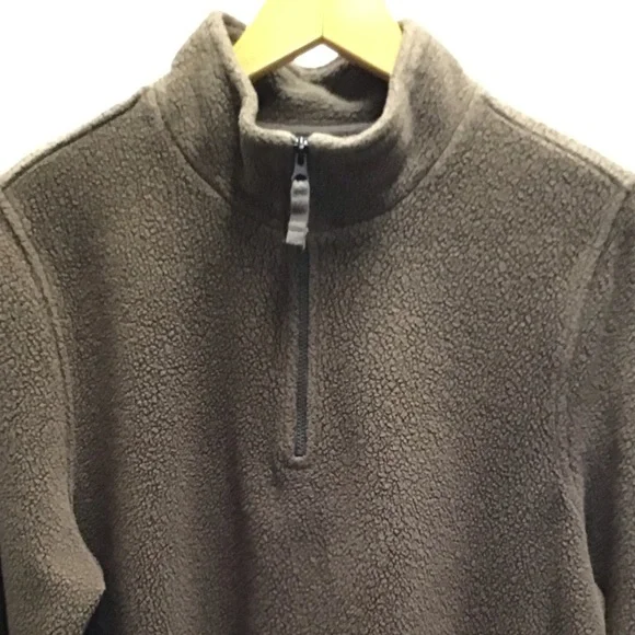 L.L. Bean Brown Zip Up Fleece Top - Picture 2 of 4